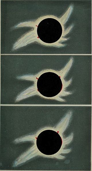 Sketches of the solar eclipse of Aug. 18, 1868, at Wa Ko by French astronomer Edouard Stephan.