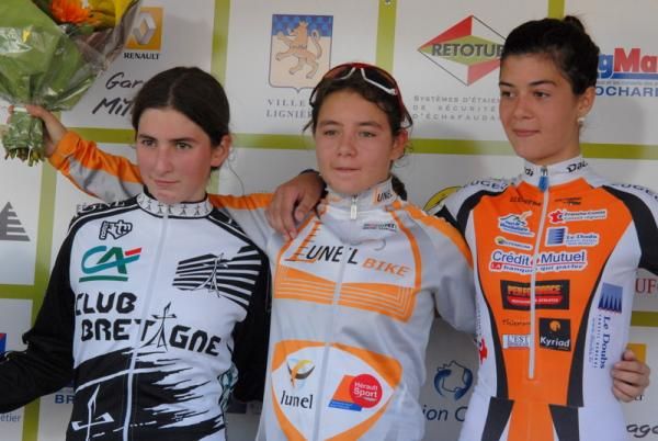 The junior women's podium