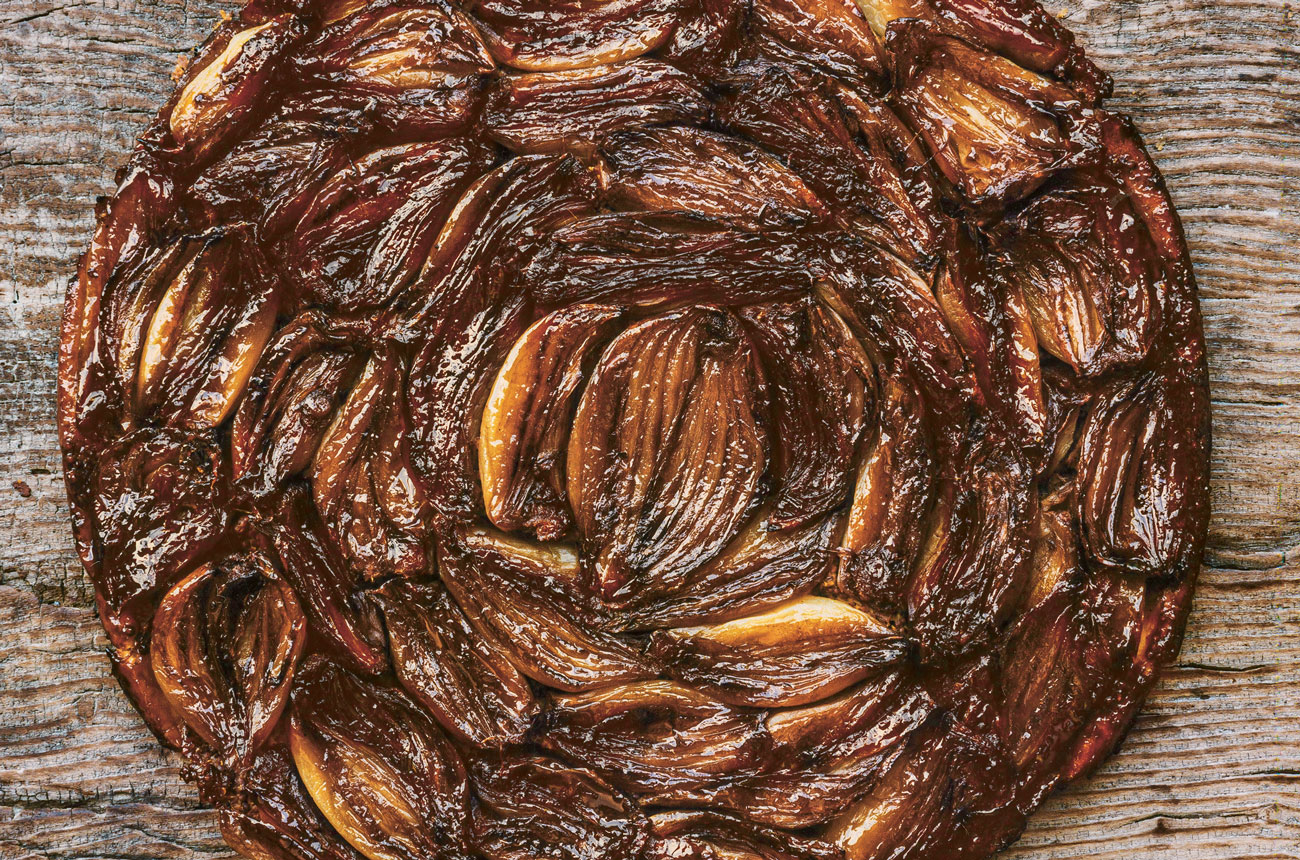 Perfect pairing white onion tarte tatin