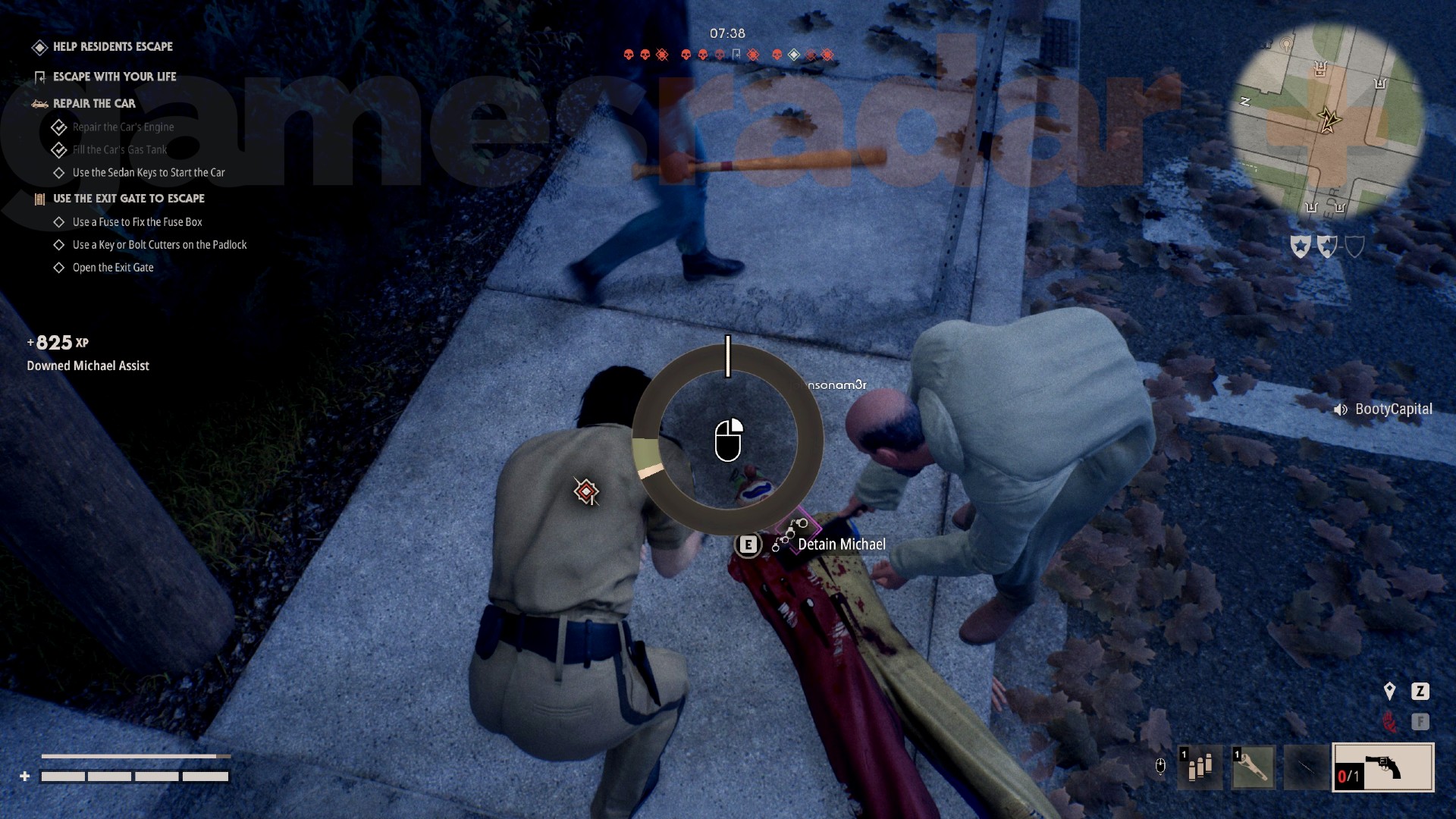 Sam Loomis and a nameless police officer try to detain Michael in Halloween the Game.