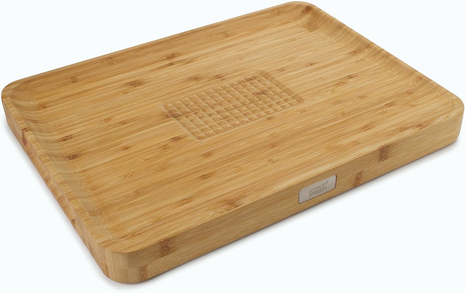 Joseph Joseph Cut &amp;amp; Carve Non-Slip, Multi-Function, Double-Sided Chopping Board for Food Preparation and Carving, Bamboo Wood, Large