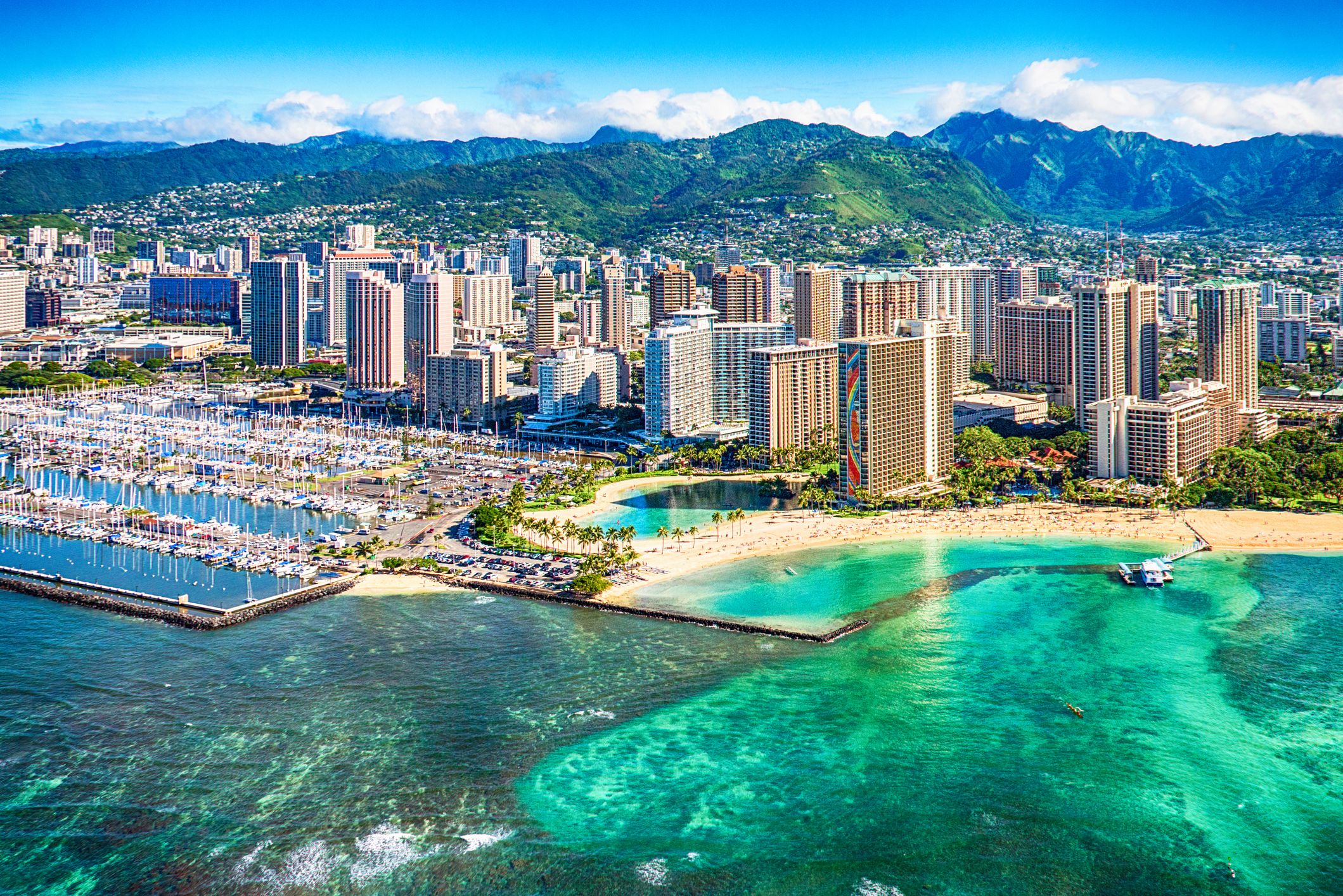 Downtown Honolulu on Oahu,