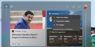 Windows 11 widgets panel