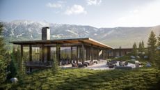 A rendering of the main lodge at One&Only Moonlight Basin in Montana