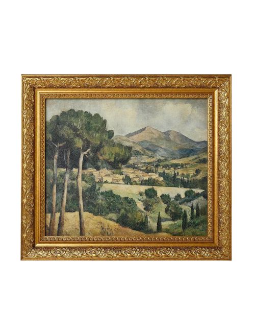 Cezanne-Inspired Landscape Framed Wall Art
