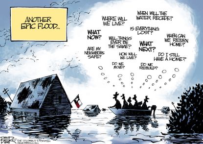 Editorial cartoon U.S. Harvey disaster