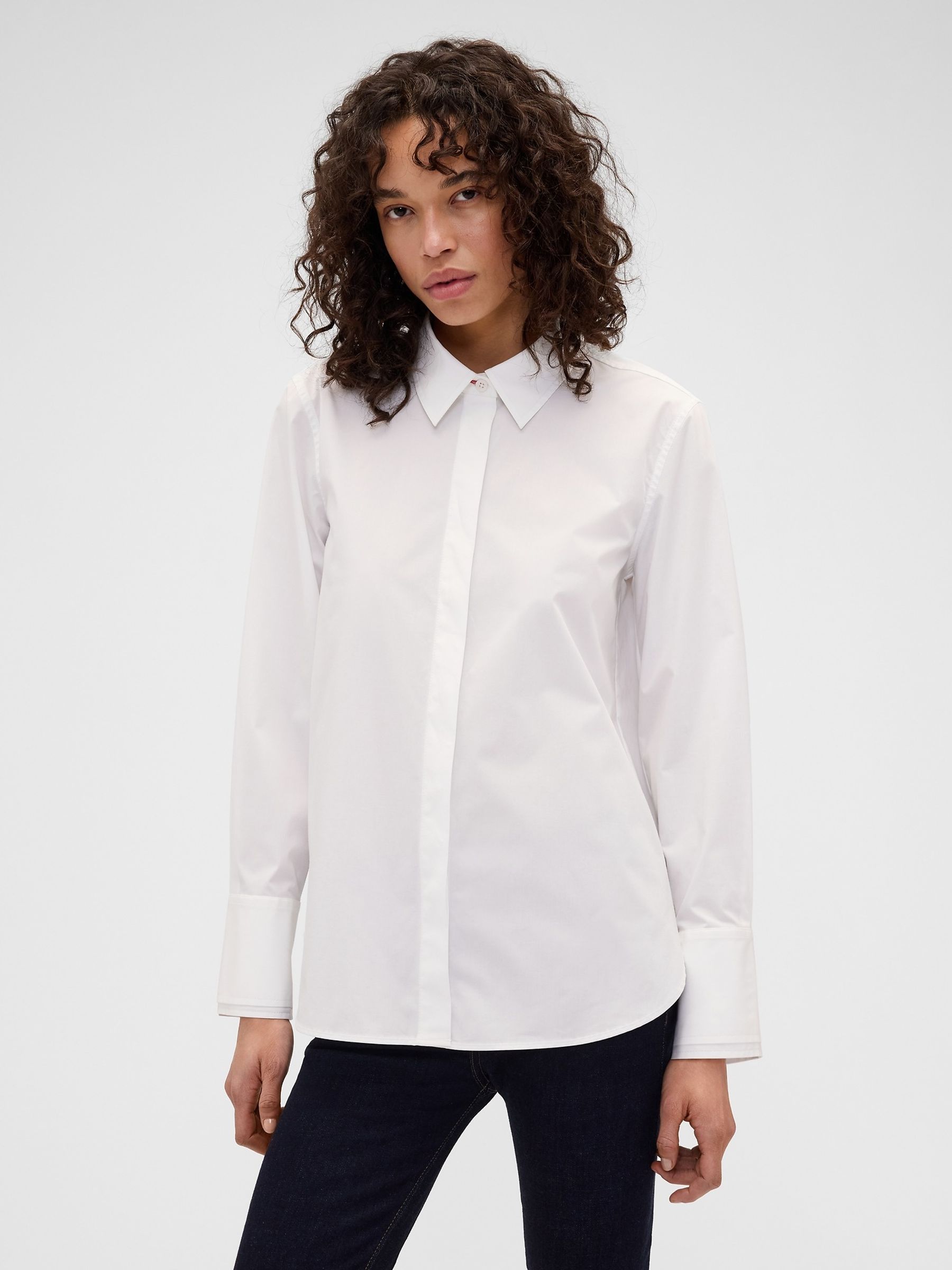 Gap X Victoria Beckham White Relaxed Poplin Shirt