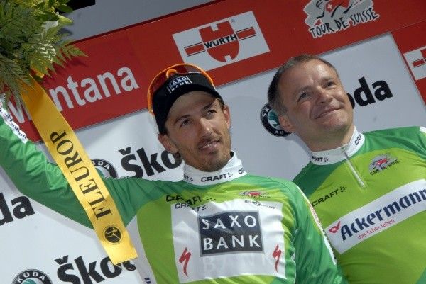 Fabian Cancellara (Saxo Bank) in the points' jersey.
