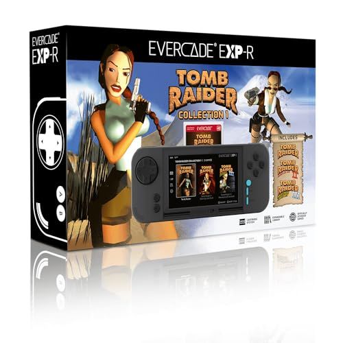 Evercade Exp-R Retro Gaming Handheld Console With Tomb Raider 1, 2 & 3