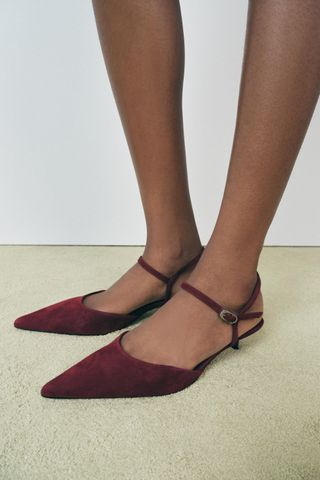 Suede Kitten Heel Slingbacks