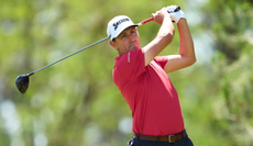 Alfredo Garcia-Heredia hits a driver off the tee