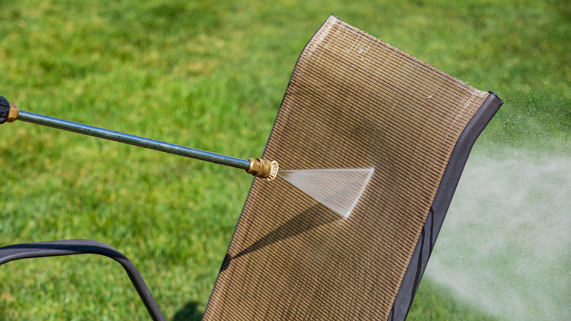 Pressure washing garden chair