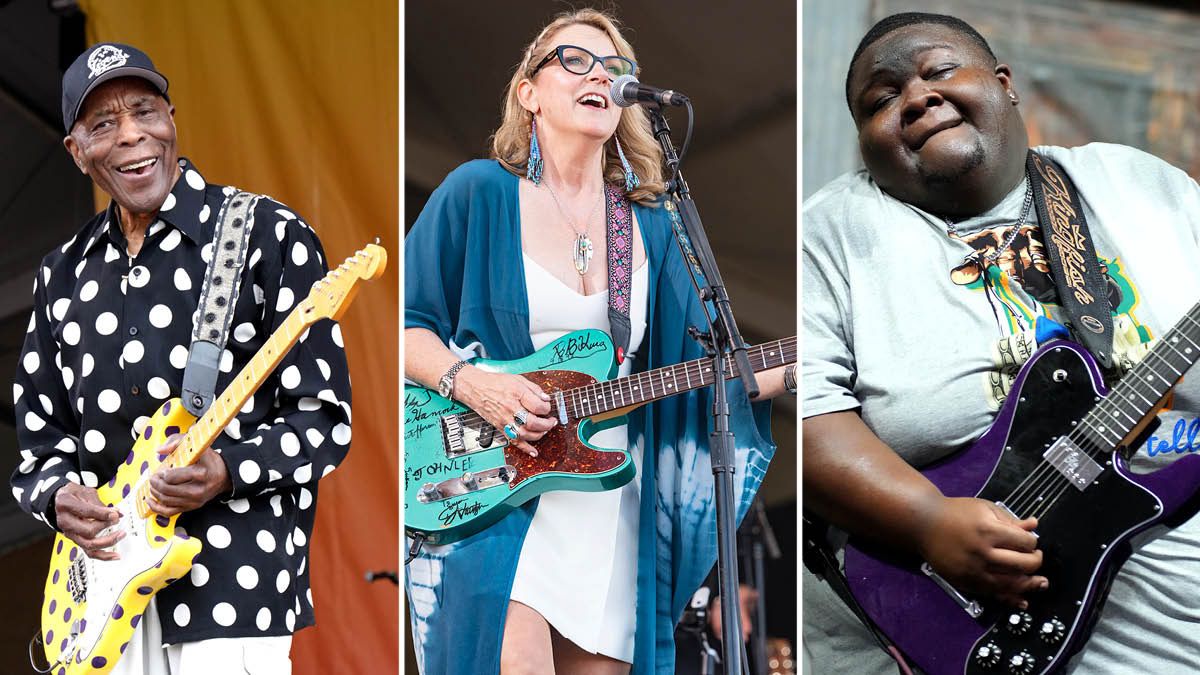 (from left to right) 2023 Blues Music Awards winners Buddy Guy, Susan Tedeschi and Christone &quot;Kingfish&quot; Ingram