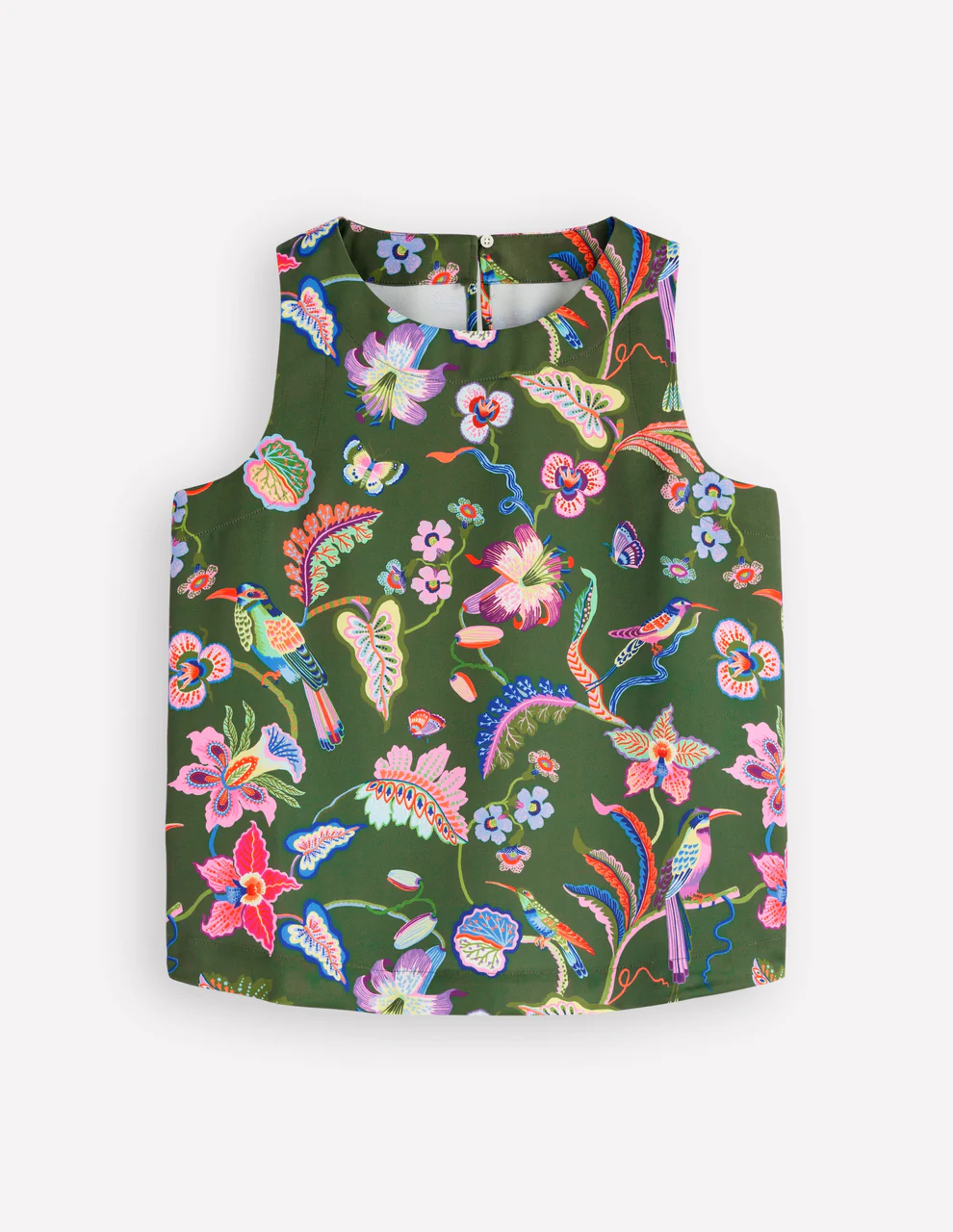 Relaxed Sleeveless Shell Top-Multi, Orchid Canopy