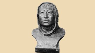 A facial reconstruction of a woman from the Uelen burial site in Chukotka, Siberia. The woman, who lived about 1,500 years ago, is an ancestor to present-day Inuit and Yup'ik.