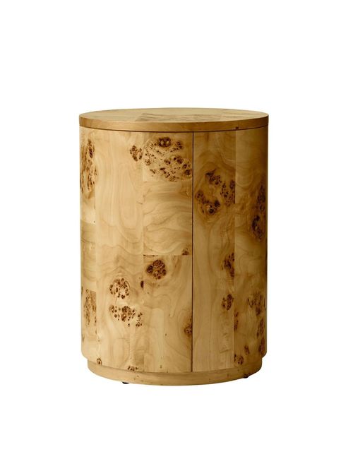 Burlwood Round End Table