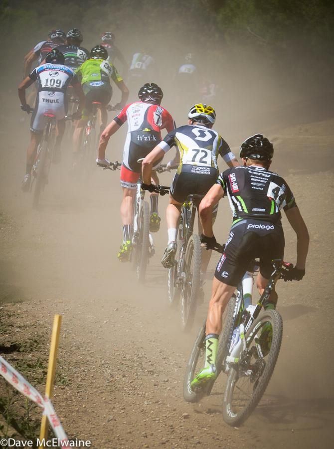 Riders on the start loop kicked up a lot of dust