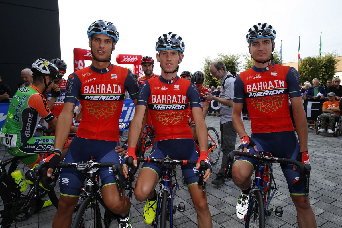 Bahrain-Merida youngsters Andrea Garosio, Mark Padun and Andrea Toniatti