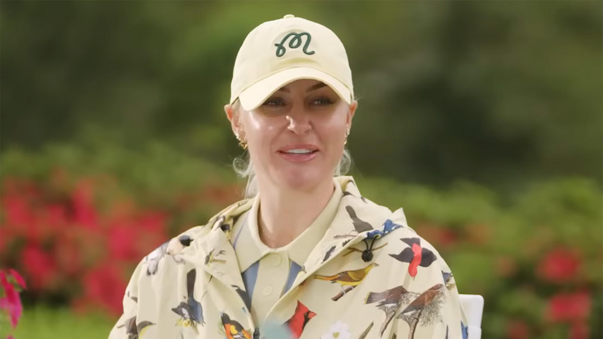 Charley Hull interviews in golf fashion and a hat ahead of the Masters.