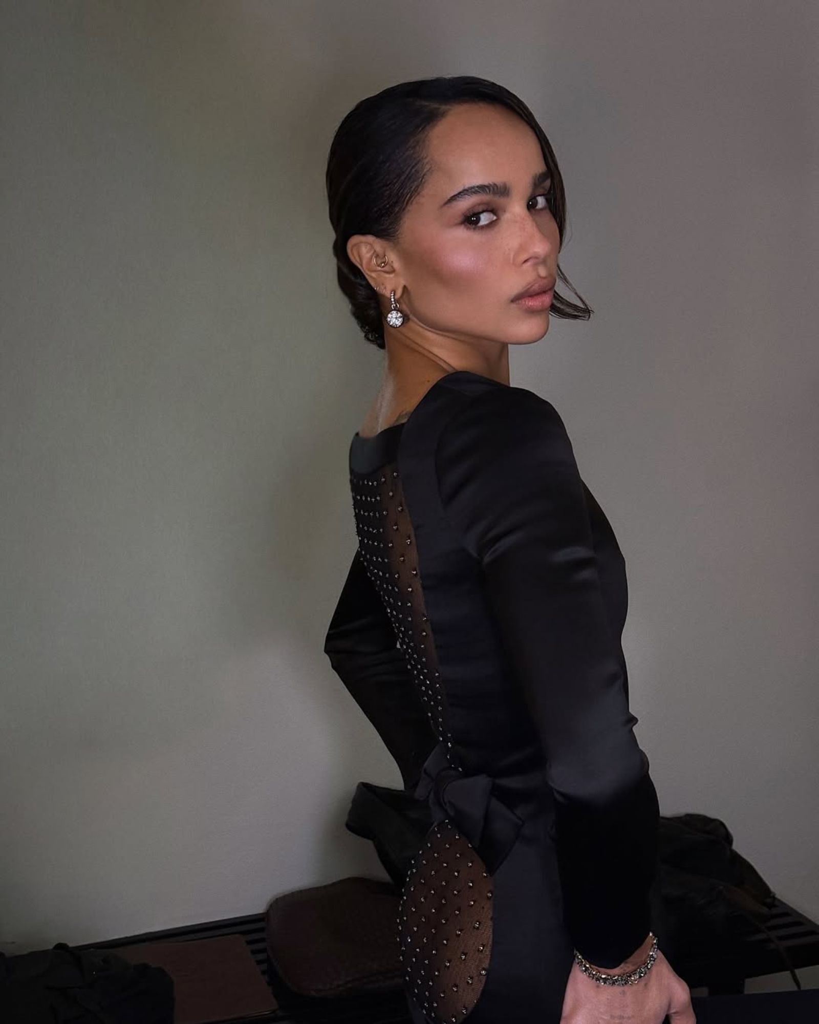 @ninapark Zoe Kravitz wearing a Slicked Back Bun