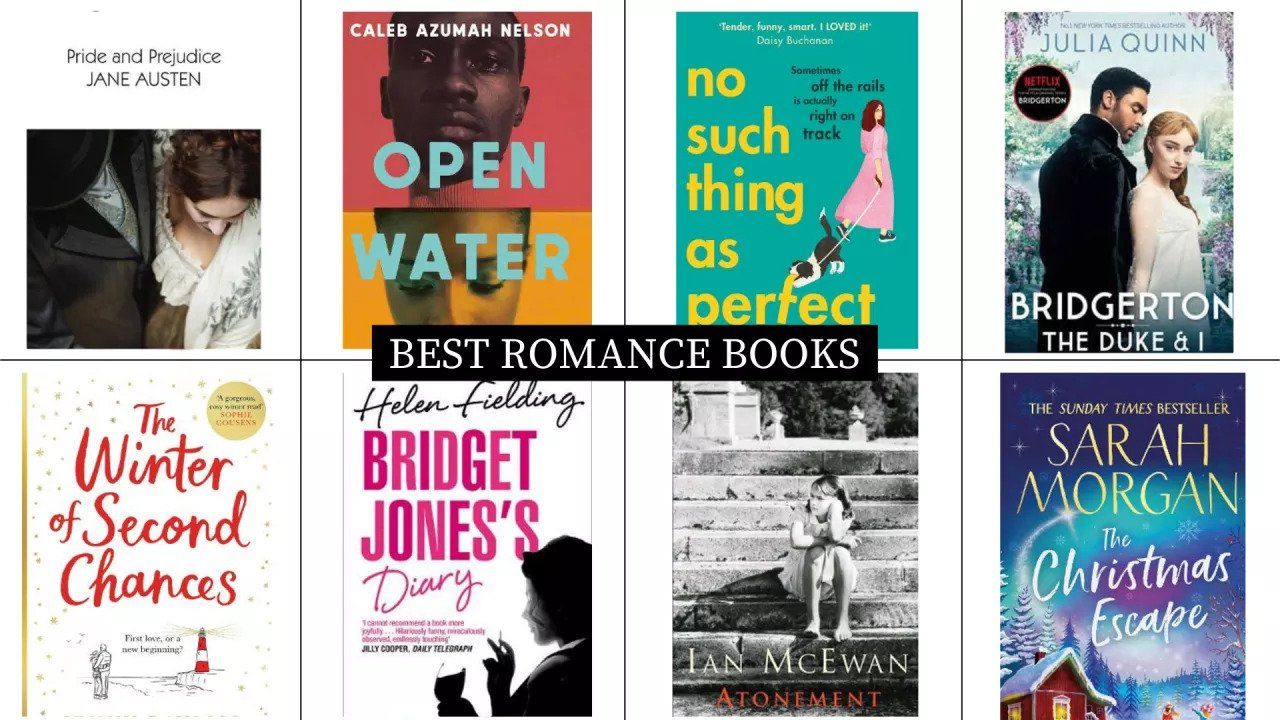 a collage image of eight of the books included in w&amp;h&#039;s best romance books round-up