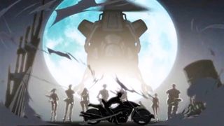 Before Crisis Final Fantasy 7 anime opening sees gang in suits stand before a helicopter