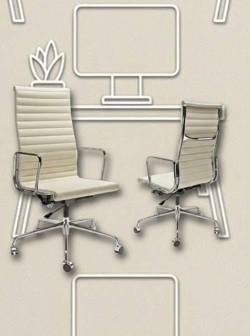 Ribbed Office Chair With Top Grain Leather