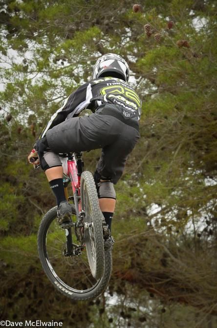 Some jumps were so high the riders nearly brushed the trees