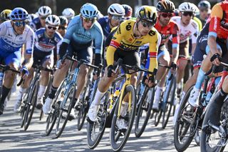 Slovenian Primoz Roglic of JumboVisma pictured in action during the second stage of the TirrenoAdriatico cycling race from Camaiore to Follonica Italy 209 km Tuesday 07 March 2023 BELGA PHOTO DIRK WAEM Photo by DIRK WAEM BELGA MAG Belga via AFP Photo by DIRK WAEMBELGA MAGAFP via Getty Images