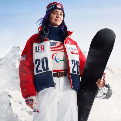 Brenna Huckaby wearing her ralph lauren team usa look
