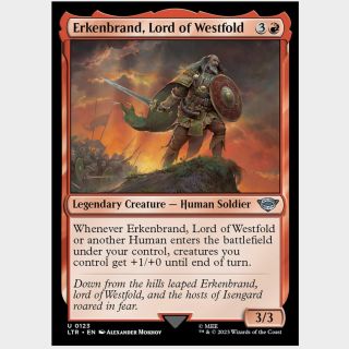 Erkenbrand card from MTG Lord of the Rings