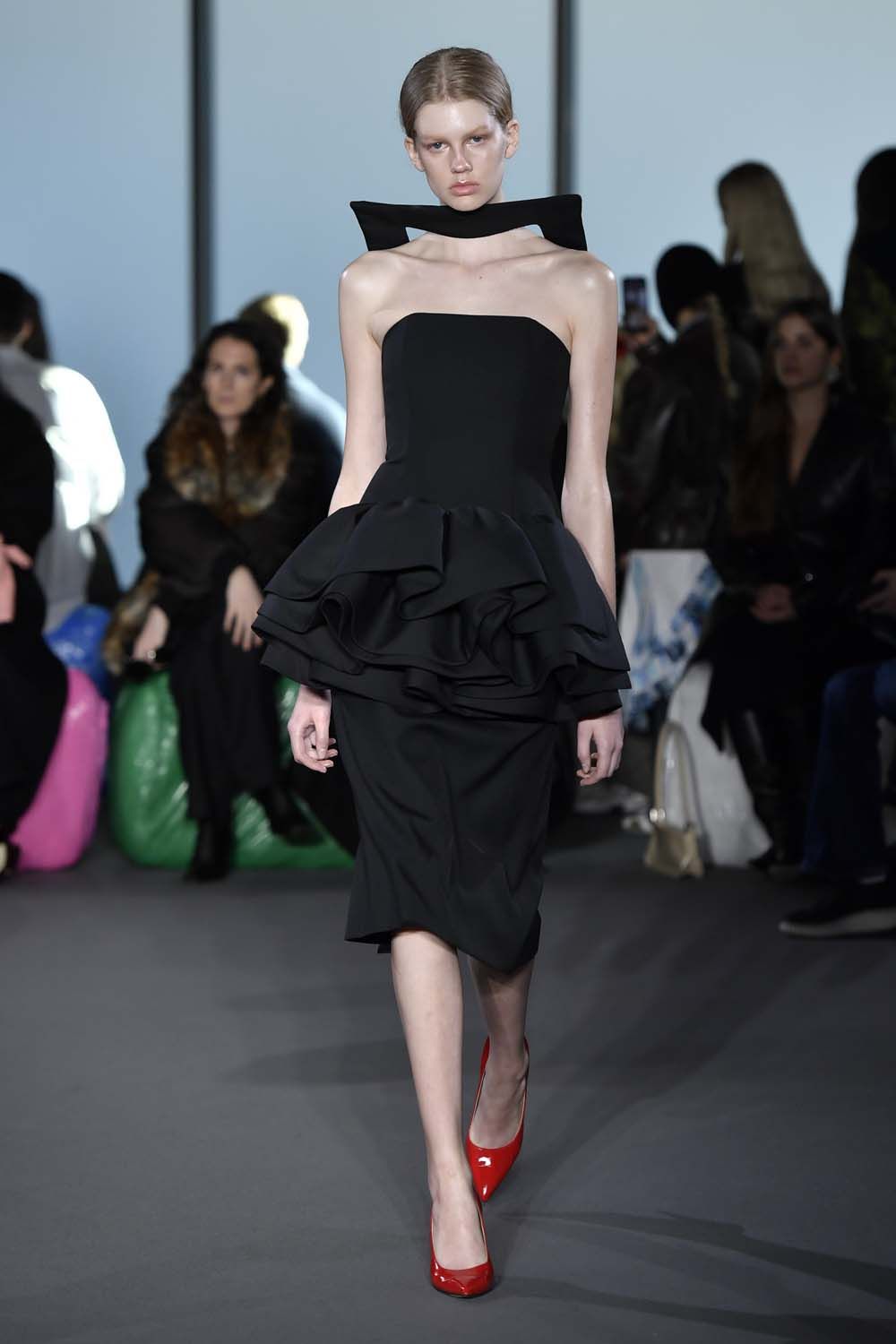 on the runway at London Fashion Week AW23
