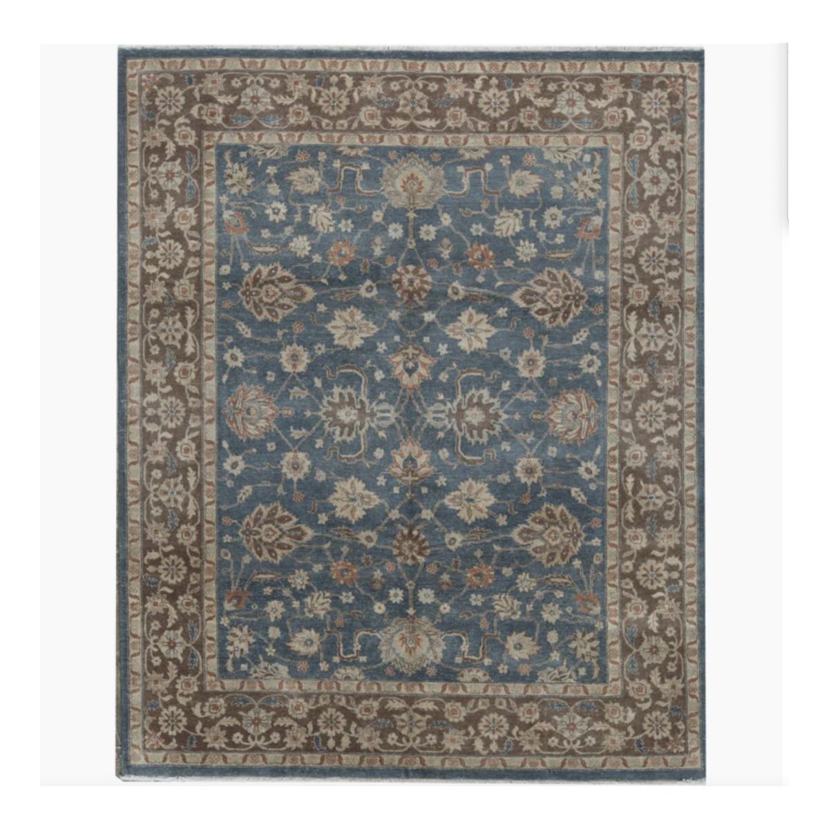 A blue and brown rug