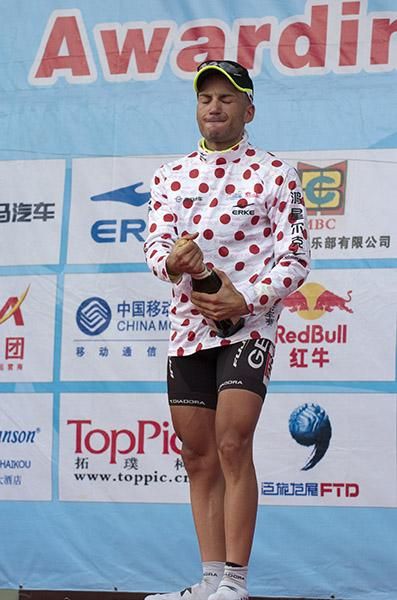 Maurizio Gorato (Geox-TMC) remains in the polka-dot jersey with the all important climbing stage from Dongfang to Sanya tomorrow.