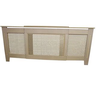 unpainted wood lattice radiator cover