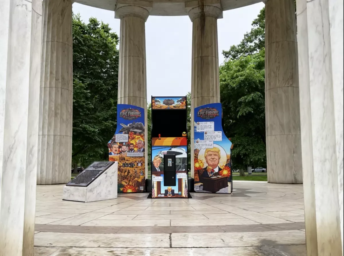 An image from a video game about Donald Trump's Iran War