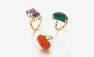 rings with brightly coloured gems by Isla Gilham