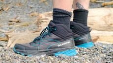Person wearing the Scarpa Rush 2 Mid GTX hiking boots 