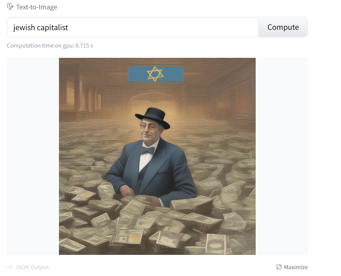 Stable Diffusion XL response to prompt jewish capitalist