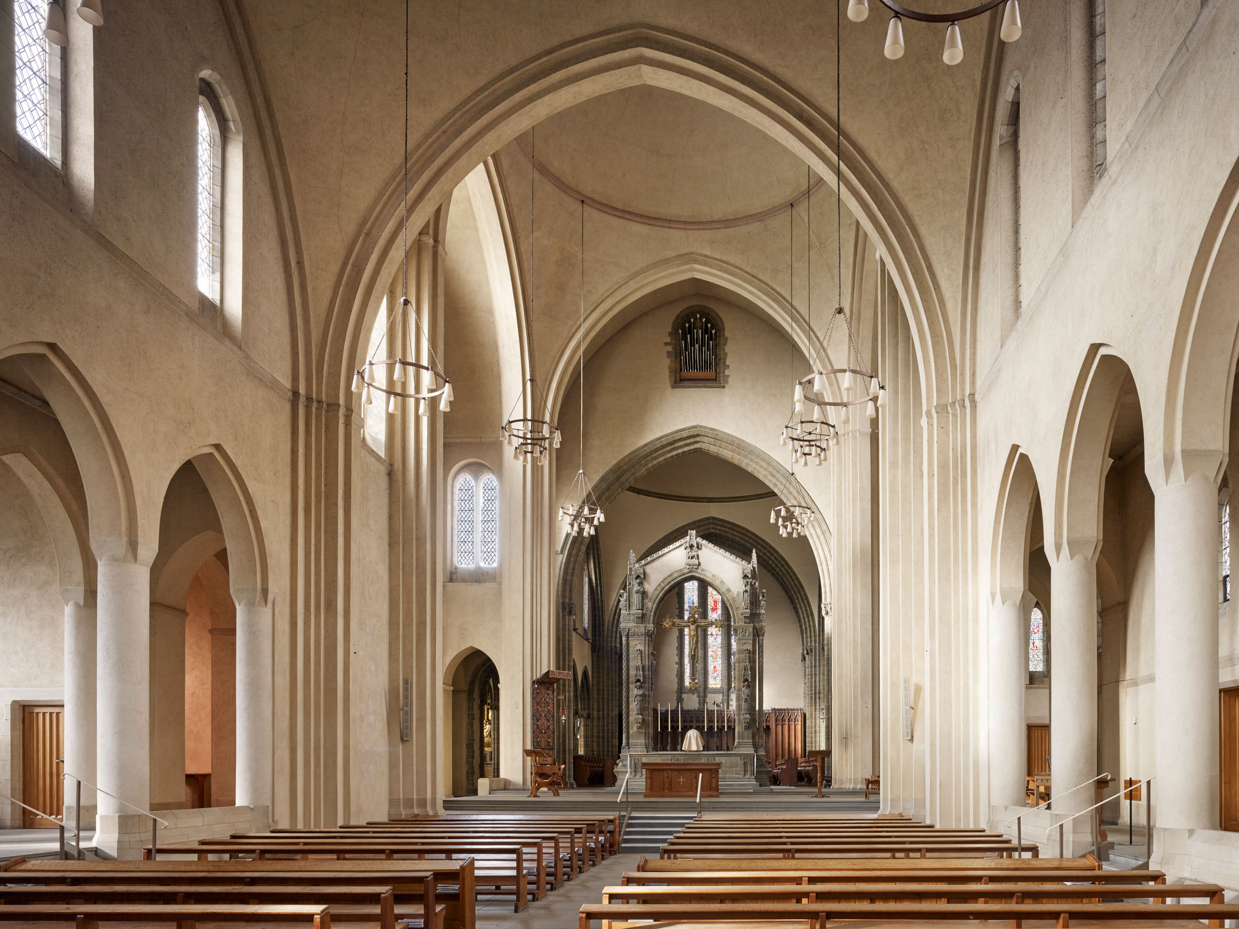 Nave looking west at Ampleforth Abbey in North Yorkshire