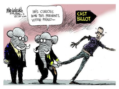 Political cartoon GOP voter fraud election