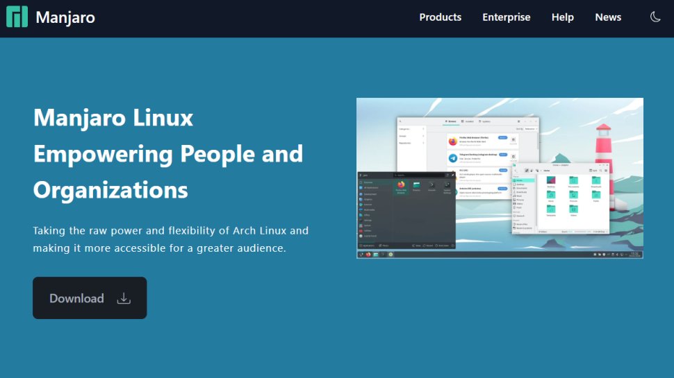 Manjaro website screenshot (September 2025).