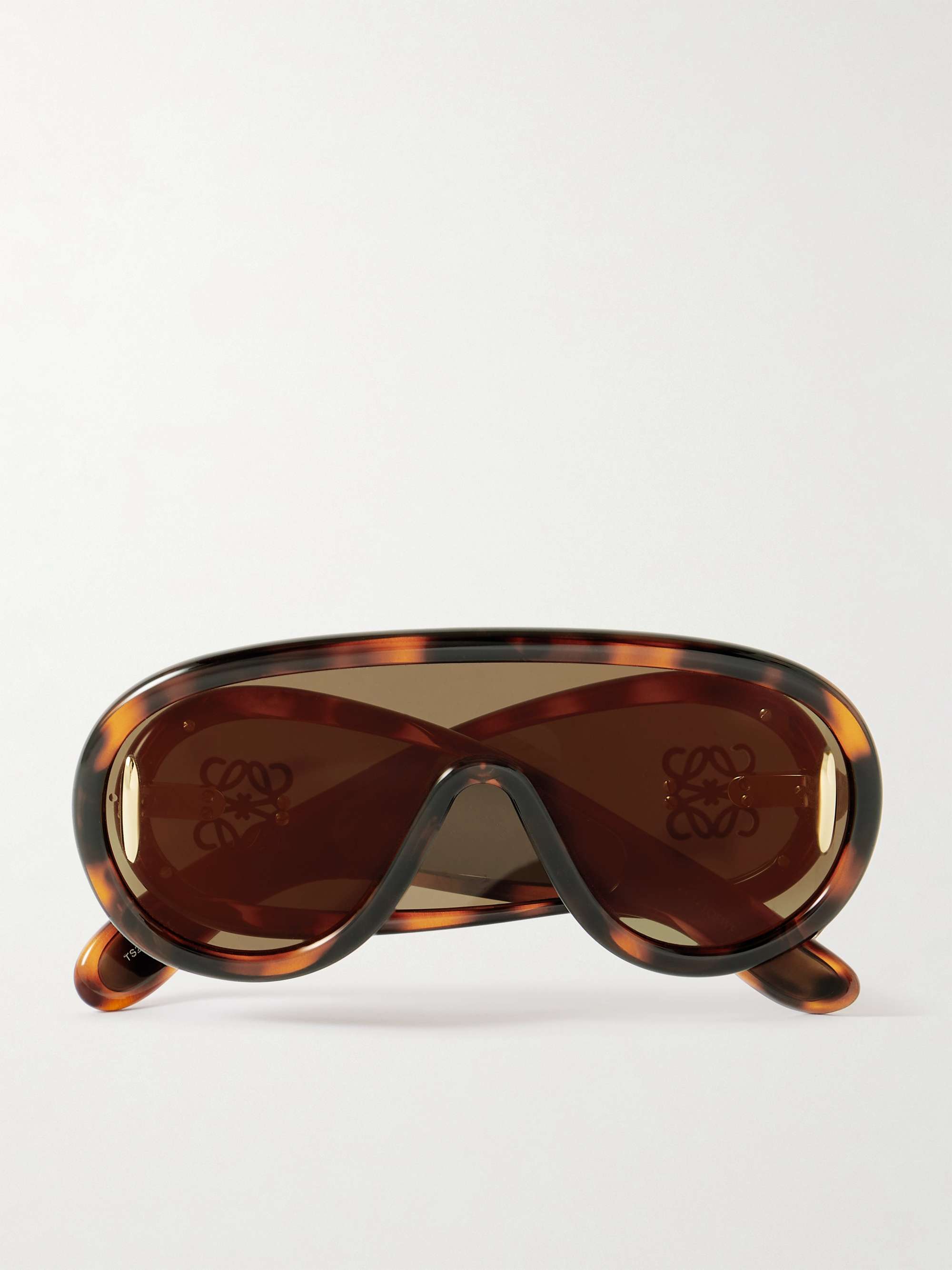 Wave Mask Oversized Aviator-Style Tortoiseshell Acetate Sunglasses