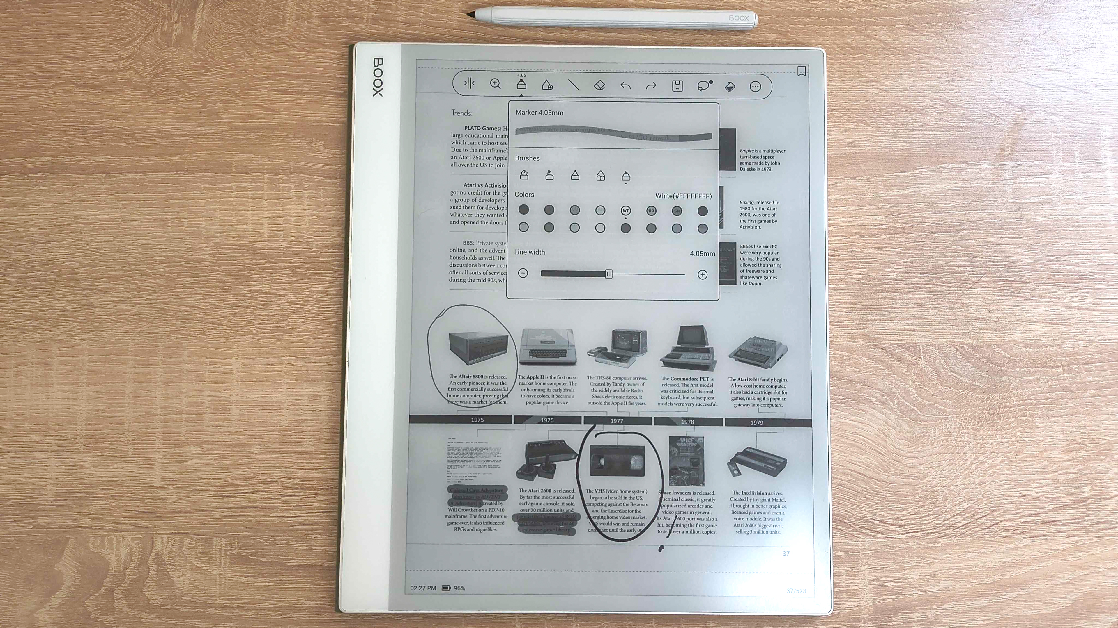 Boox Note Max review unit in action