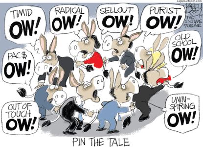 Political Cartoon Pin The Tail On The Democrat