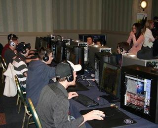 Armed with headsets, a keyboard and mouse, five-man teams face off against one another in Counter-Strike matchs.