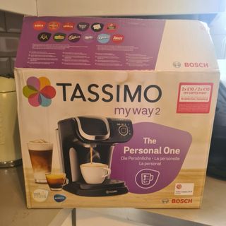 Boxed Bosch Tassimo Coffee Machine on kitchen counter