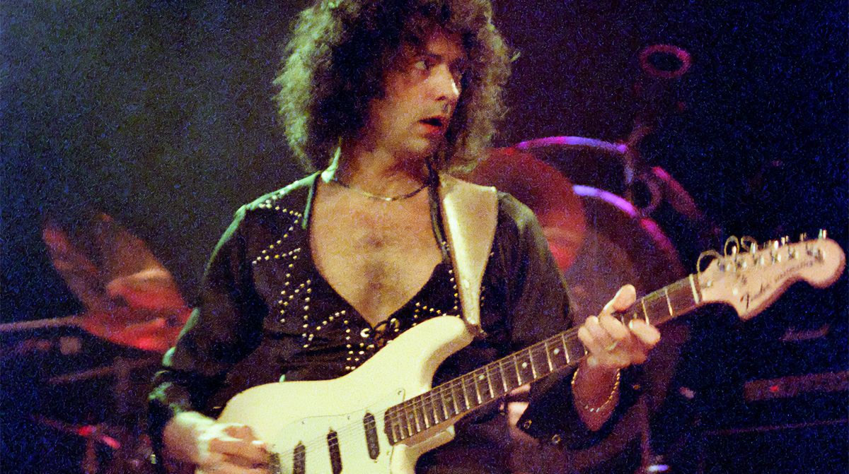 Richie Blackmore of Rainbow performs at Madison Square Garden on March 19 1984 in New York City, New York. 