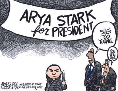 Political Cartoon U.S. Arya Stark Game of Thrones 2020 presidential election