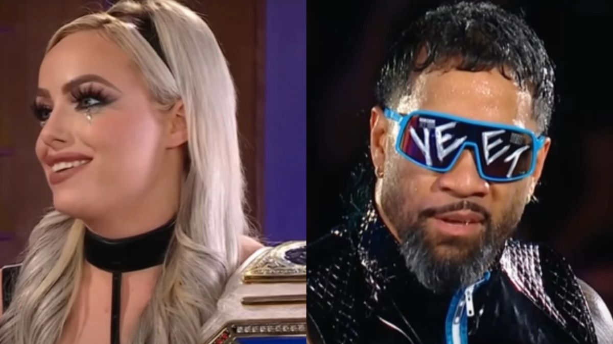 Liv Morgan and Jey Uso split image 